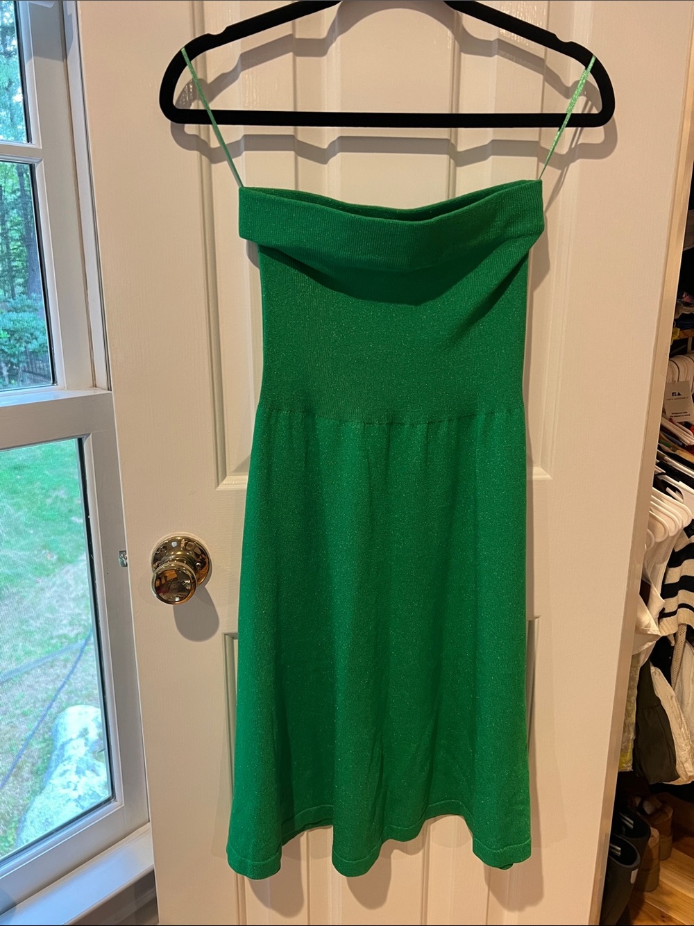 NO OFFERS MARINA Emerald Strapless A-Line Dress